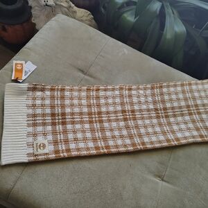 Timberland Beige and White Plaid Scarf